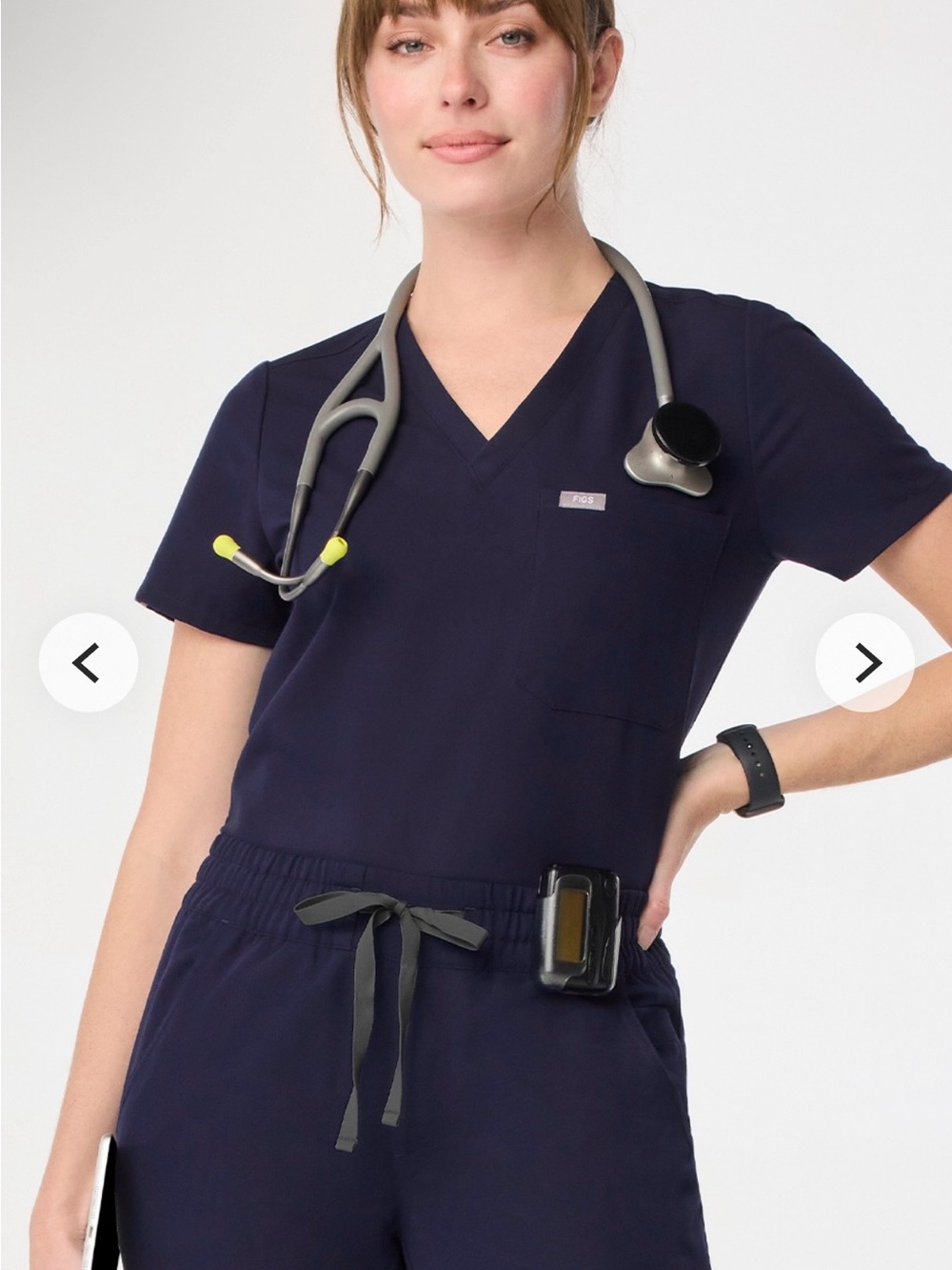 FIGS-Catarina Scrub Top-Navy